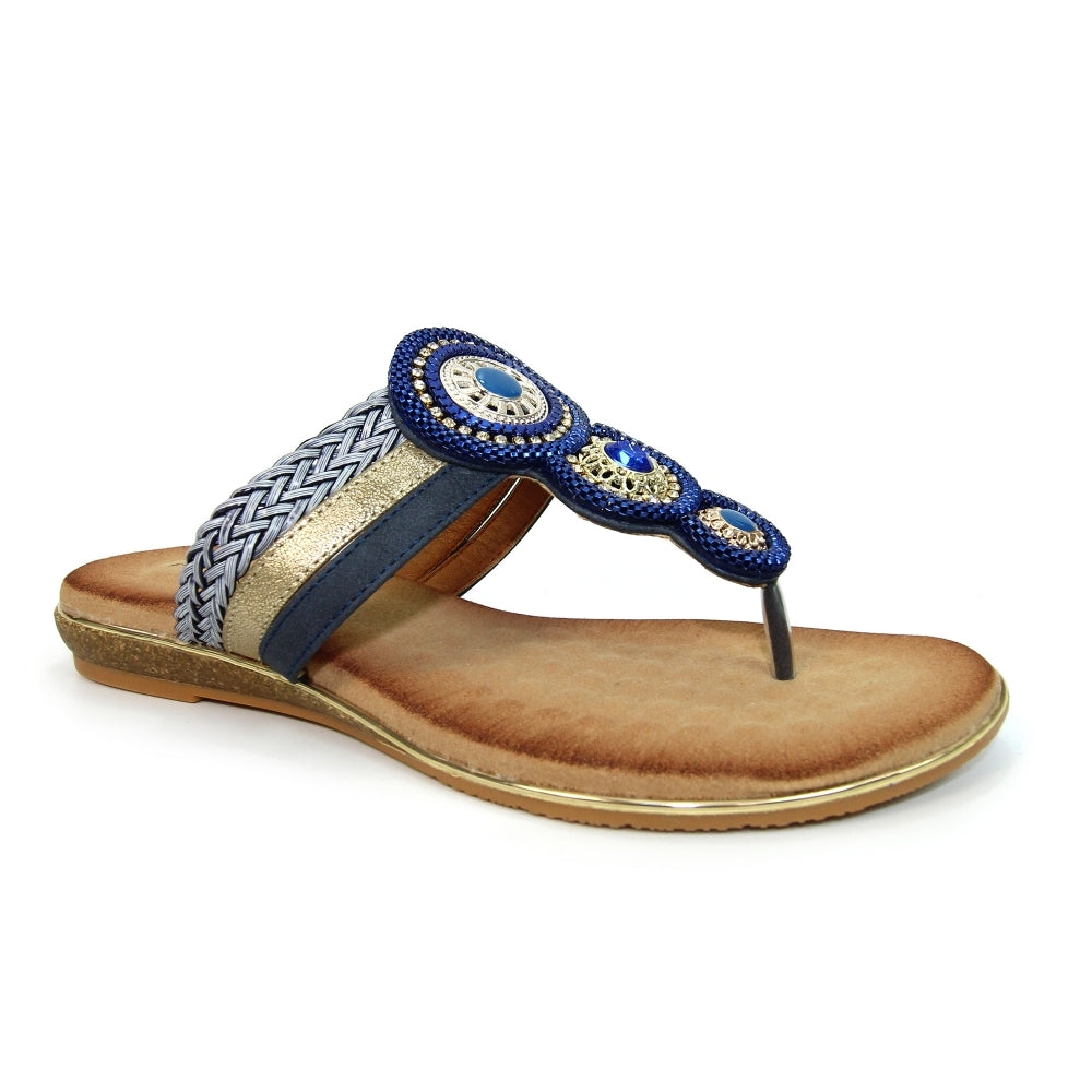 CHARLOTTA-FLAT TP MULE - BLUE