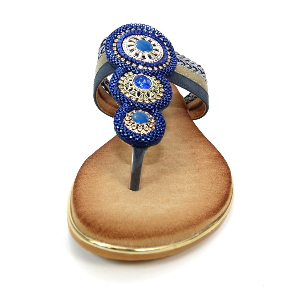 CHARLOTTA-FLAT TP MULE - BLUE