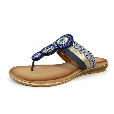 CHARLOTTA-FLAT TP MULE - BLUE