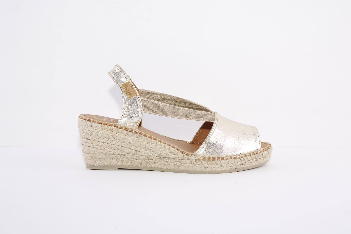 TONI PONS - TEIDE LOW WEDGE ELASTIC STRAP SANDAL - PLATINUM