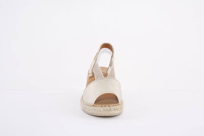 TONI PONS - TEIDE LOW WEDGE ELASTIC STRAP SANDAL - PLATINUM