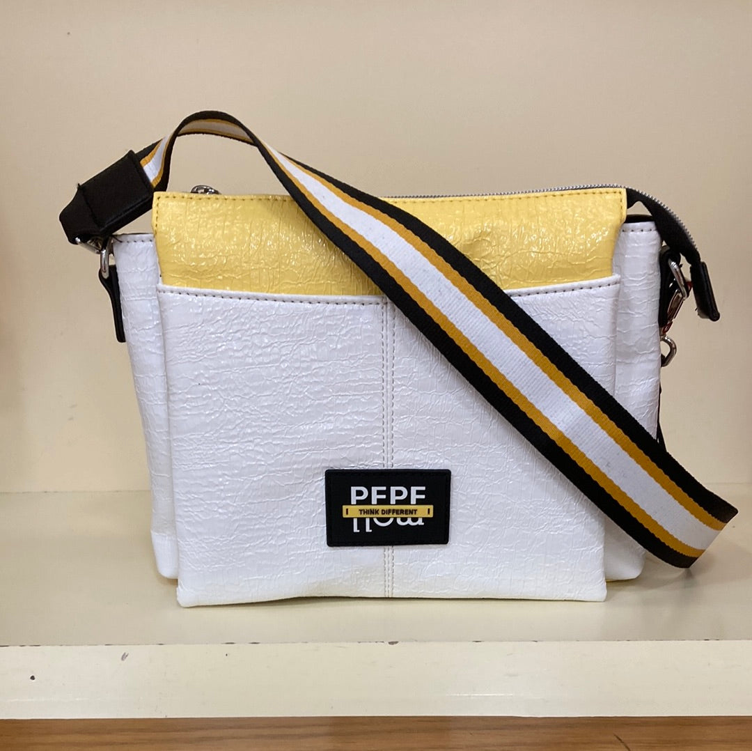 PEPE MOLL - 40135 BELEN-SMALL CROSSBODY BAG - WHITE/YELLOW