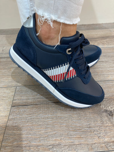 TOMMY HILFIGER - FW0FW06077 TH CORPORATE-LACED FASHIONTRAINER - NAVY