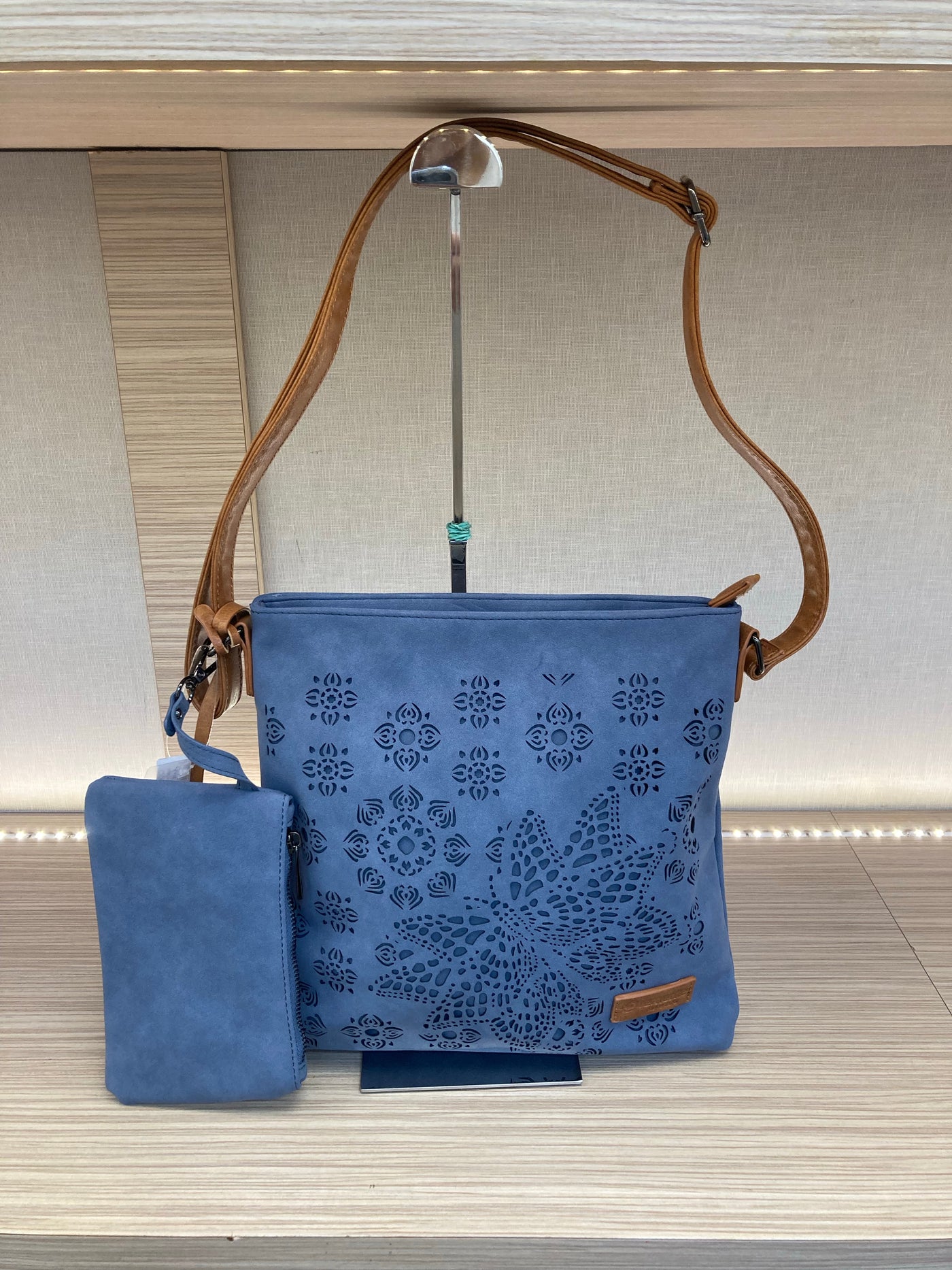 REMONTE - Q0616-12 LASERPRINT CROSSBODY BAG - BLUE