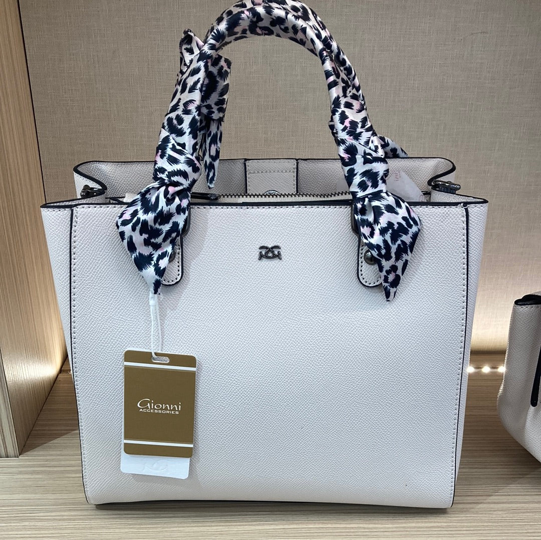 GIONNI - 11G2444 BORA BORA-LARGE MULTI COMPARTMENT TOTE WITH SCARF - NATURAL