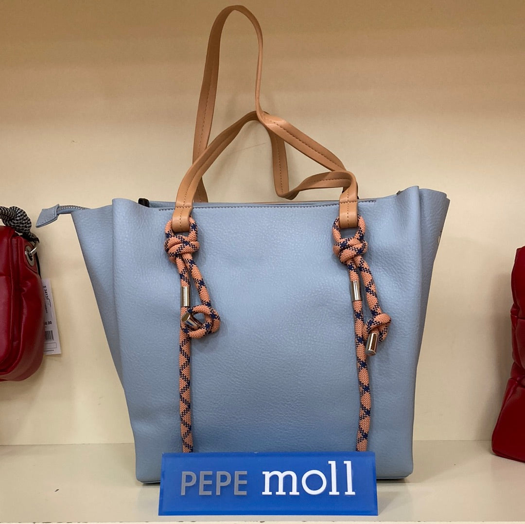PEPE MOLL - 23122 CELIA-SHOULDER BAG - BLUE/BEIGE