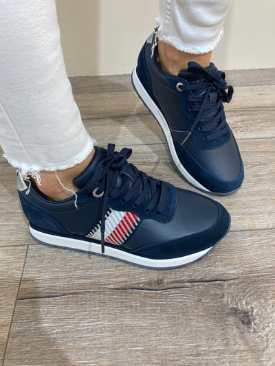TOMMY HILFIGER - FW0FW06077 TH CORPORATE-LACED FASHIONTRAINER - NAVY