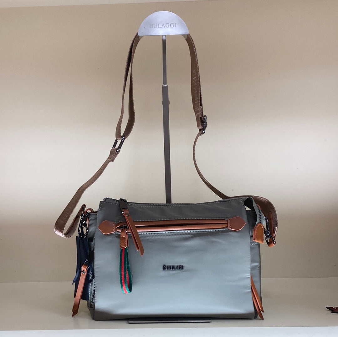 BINNARI - 19221 CROSSBODY BAG - GREEN/TAN