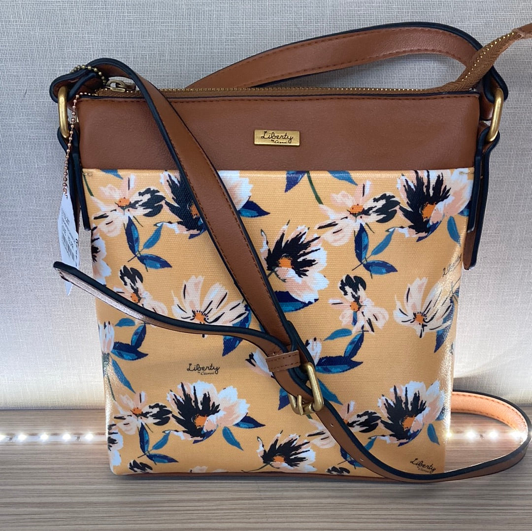LIBERTY - 11GL287 MATIRA CANVAS CROSSBODY BAG - YELLOW PRINT
