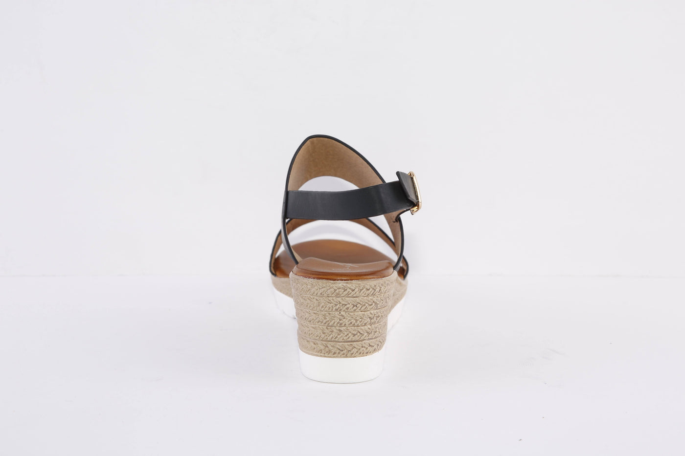 LUNAR - JLH332 ZELDA-MEDIUM WEDGE FASHION SANDAL - BLACK
