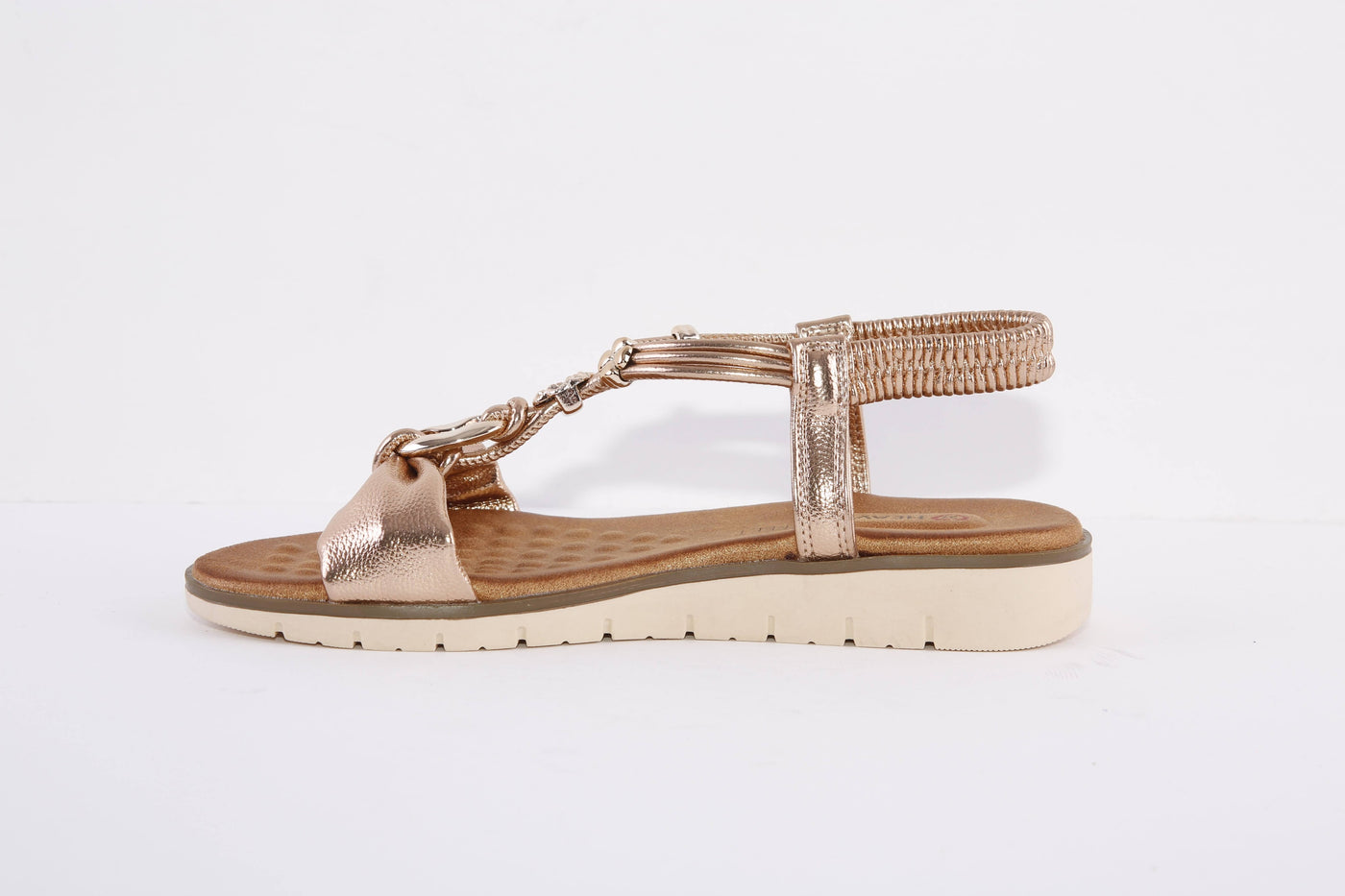 HEAVENLY FEET - MIAMI FLAT FASHION SANDAL - ROSE GOLD