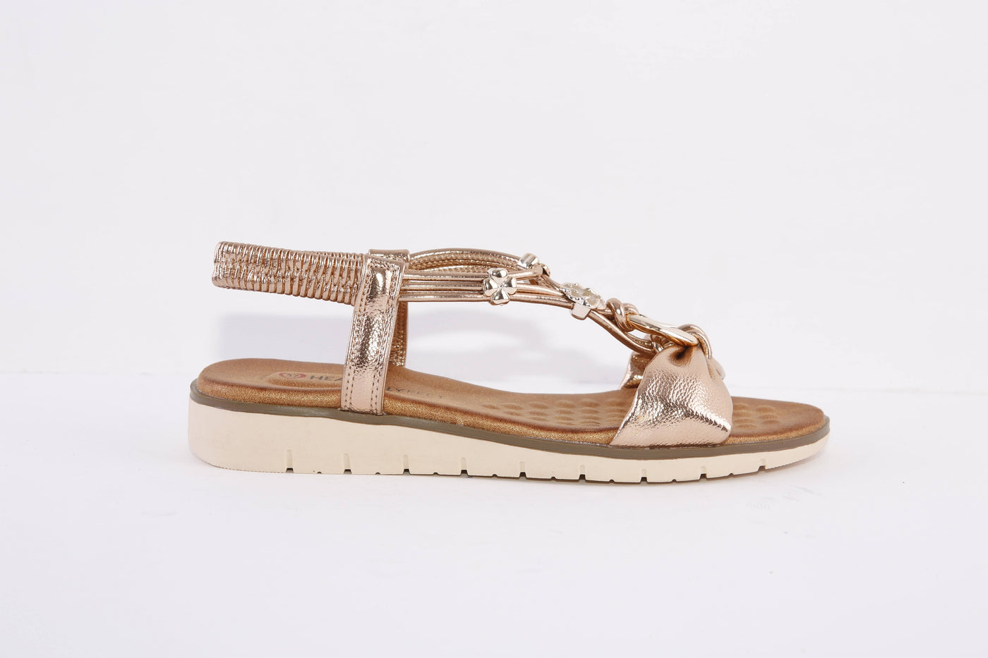 HEAVENLY FEET - MIAMI FLAT FASHION SANDAL - ROSE GOLD