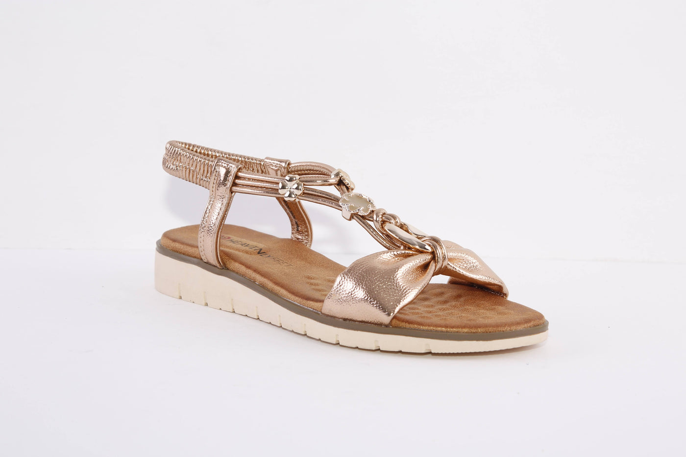 HEAVENLY FEET - MIAMI FLAT FASHION SANDAL - ROSE GOLD