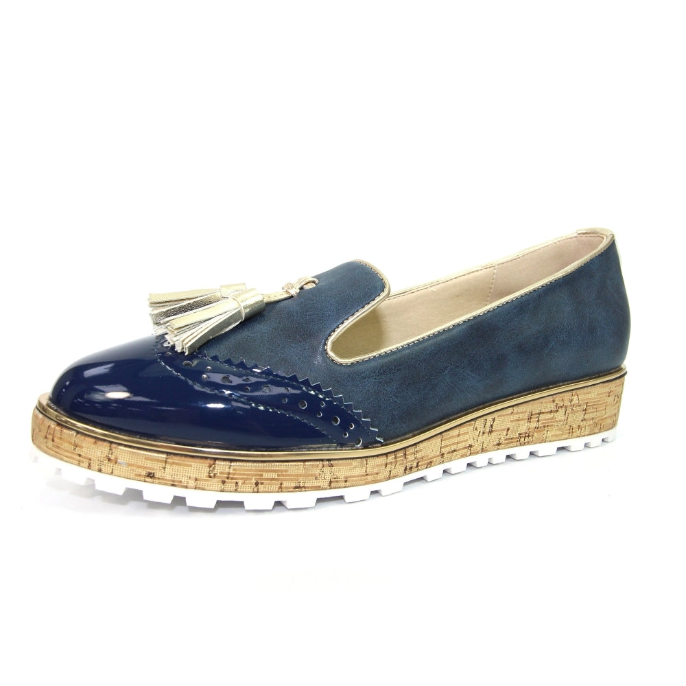 LUNAR - FLC200 LOW WEDGE SHOE - NAVY