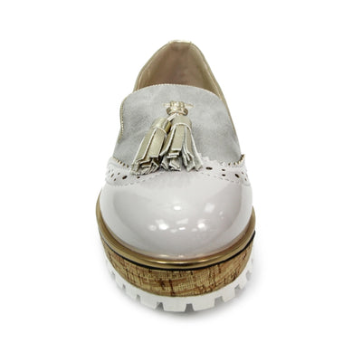 LUNAR - FLC200 Michaela Tassel Wedge Loafer Grey