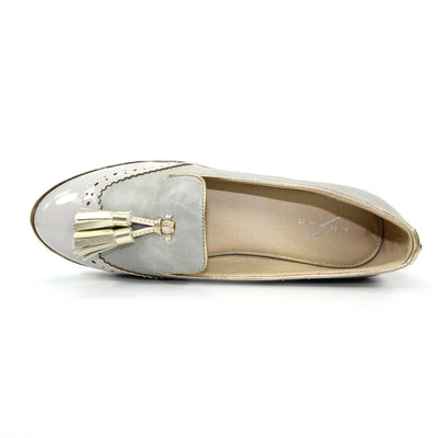 LUNAR - FLC200 Michaela Tassel Wedge Loafer Grey