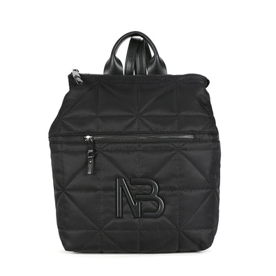 BINNARI - 18883 FINESTRAT QUILTED BACKPACK WITH FRONT ZIP POCKET - BLACK