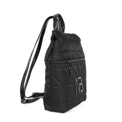 BINNARI - 18883 FINESTRAT QUILTED BACKPACK WITH FRONT ZIP POCKET - BLACK