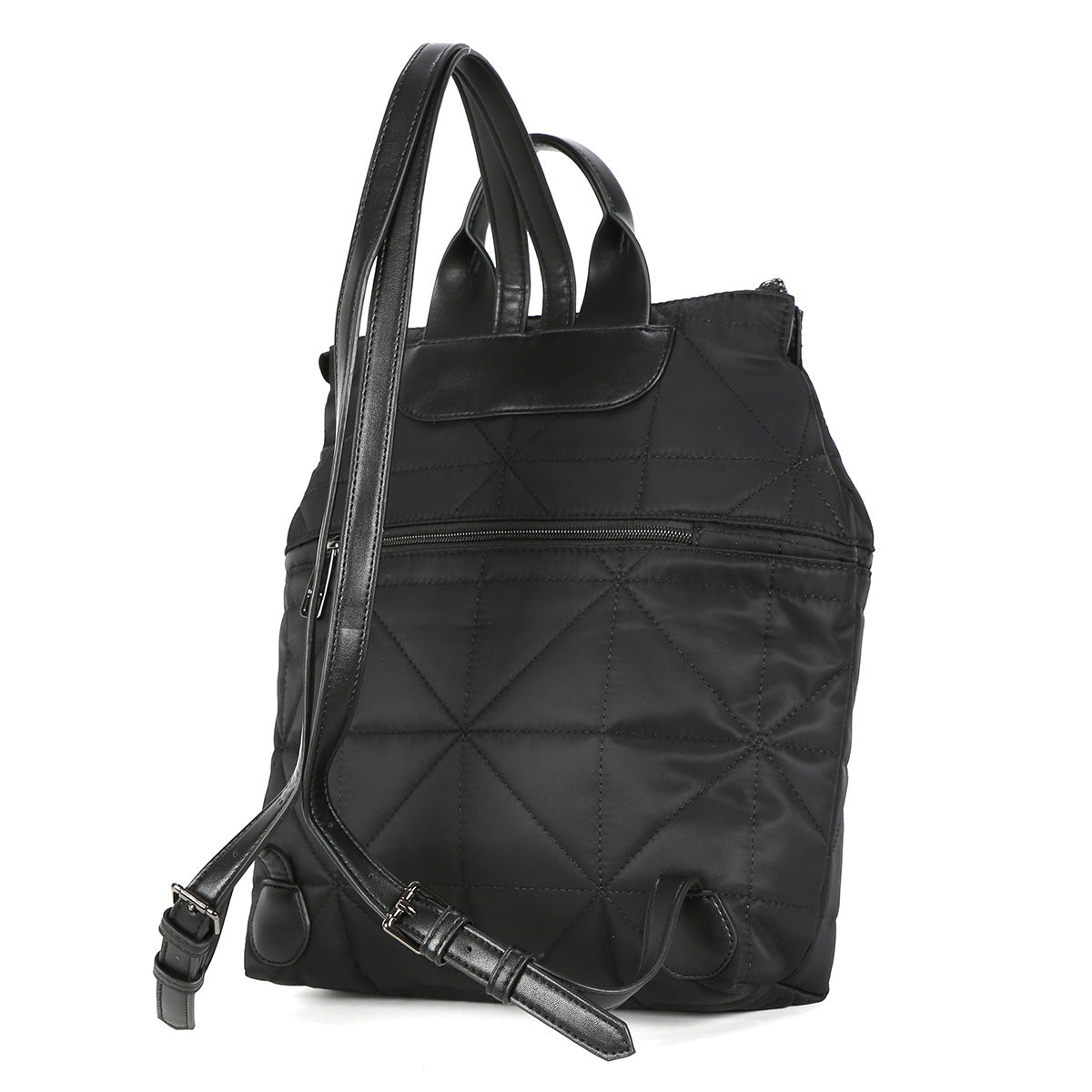 BINNARI - 18883 FINESTRAT QUILTED BACKPACK WITH FRONT ZIP POCKET - BLACK
