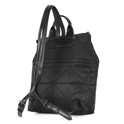 BINNARI - 18883 FINESTRAT QUILTED BACKPACK WITH FRONT ZIP POCKET - BLACK