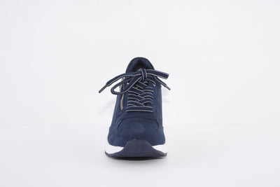 MARCO TOZZI - 23788-890 LACED HIGH WEDGE FASHION SHOE - NAVY