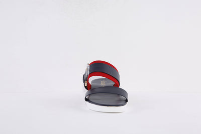 LOTUS - GIOVANNA FLAT BUCKLE FASHION  MULE - NAVY/RED