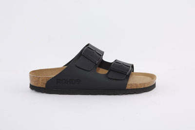 ROHDE - 5631 90 FLAT 2 BUCKLE COMFORT MULE - BLACK