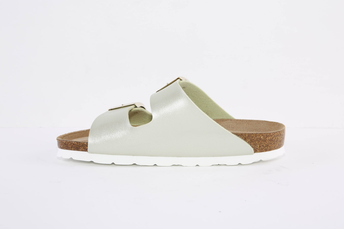 ROHDE - 5653 65 FLAT 2 BUCKLE COMFORT MULE - GREEN METALLIC