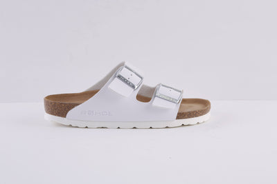 ROHDE - 5631 00 FLAT 2 BUCKLE COMFORT MULE - WHITE
