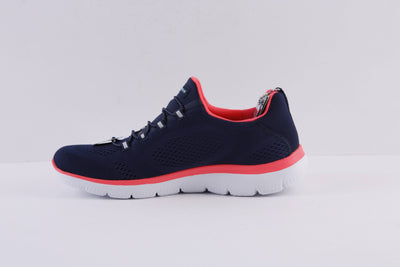 SKECHERS - 149523 SUMMITS-PERFECT VIEWS-BUNGEE SLIP-ON RUNNER - NAVY/CORAL