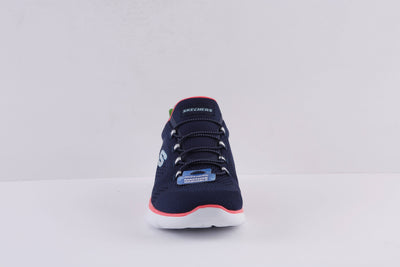 SKECHERS - 149523 SUMMITS-PERFECT VIEWS-BUNGEE SLIP-ON RUNNER - NAVY/CORAL