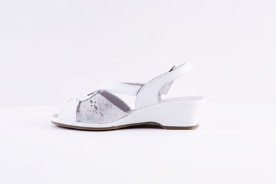 SUAVE- 6017 00 CAPRI- LOW WEDGE SANDAL - WHITE