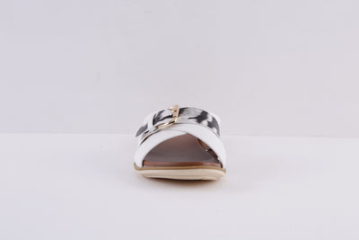 LUNAR - JLH277 REESE-FLAT FASHION MULE - WHITE