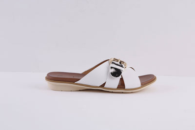 LUNAR - JLH277 REESE-FLAT FASHION MULE - WHITE