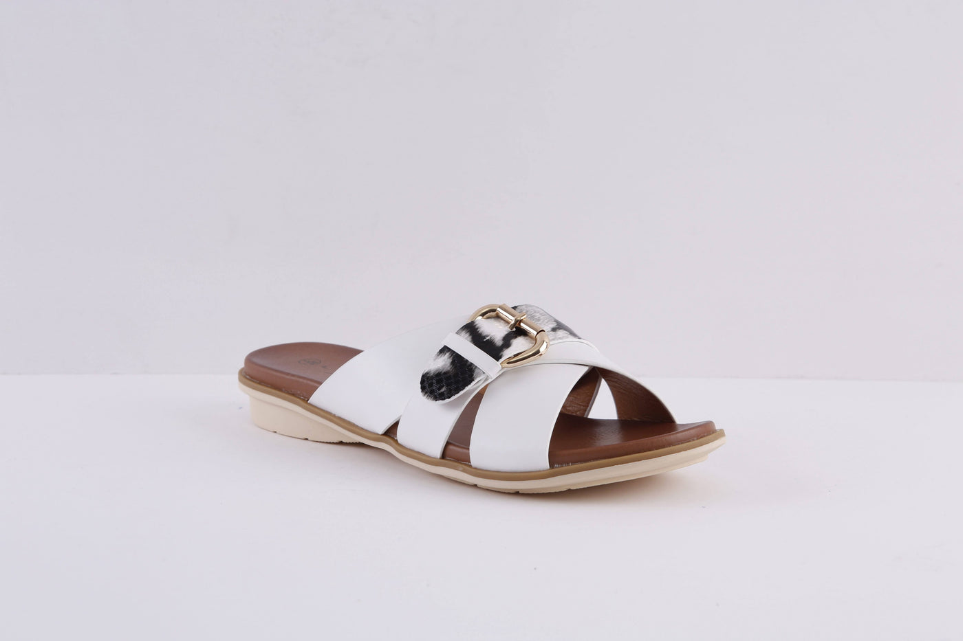 LUNAR - JLH277 REESE-FLAT FASHION MULE - WHITE