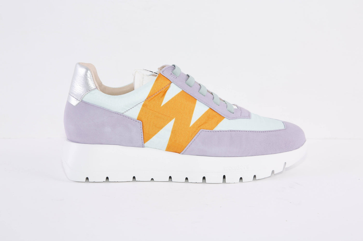 WONDERS - A-2422 LACED WEDGE FASHION TRAINER - PURPLE MULTI