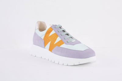 WONDERS - A-2422 LACED WEDGE FASHION TRAINER - PURPLE MULTI
