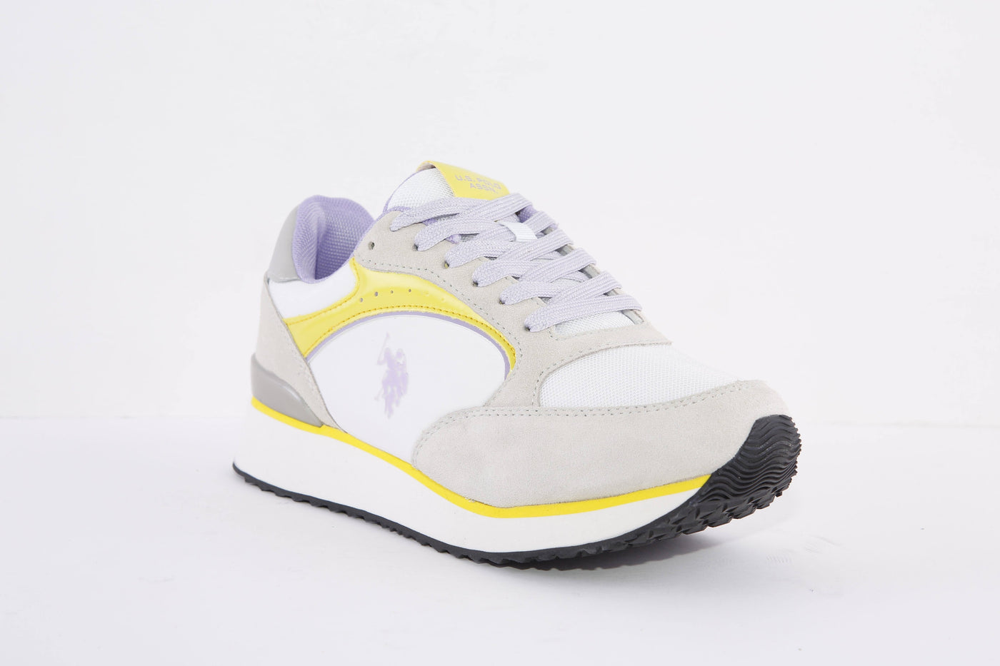 US POLO - FEY005 LACED FASHION TRAINER - GREY/YELLOW