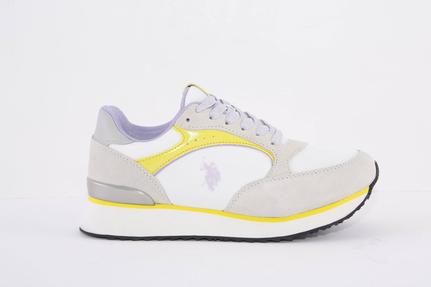 US POLO - FEY005 LACED FASHION TRAINER - GREY/YELLOW