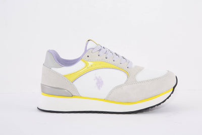 US POLO - FEY005 LACED FASHION TRAINER - GREY/YELLOW